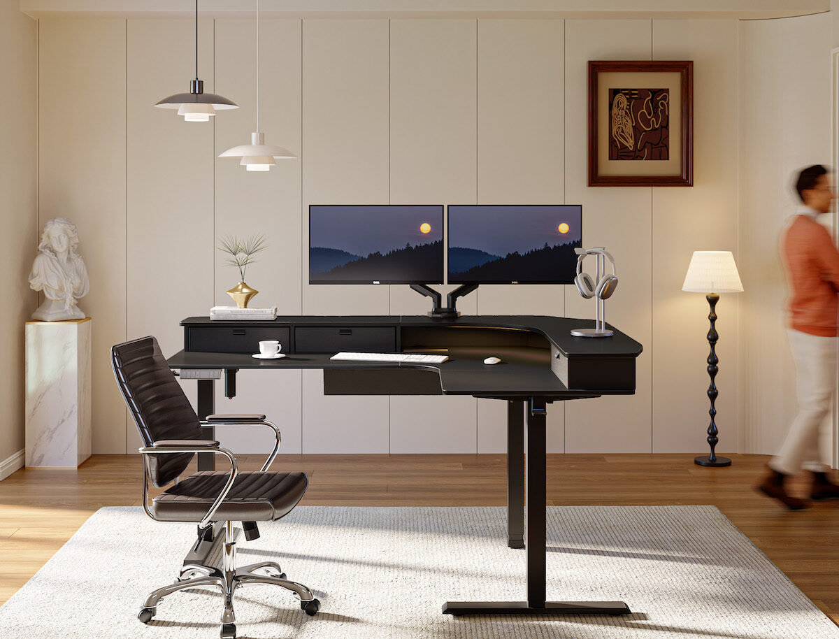 HUANUO Clutter-Free Dual Monitor Mount for 13″ to 30″ Computer Screens on Gadget Flow