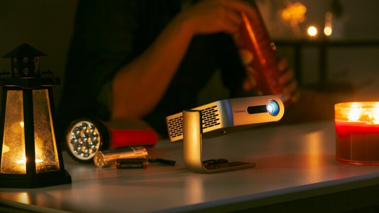 ViewSonic M1+ portable LED projector brings convenient entertainment to any space